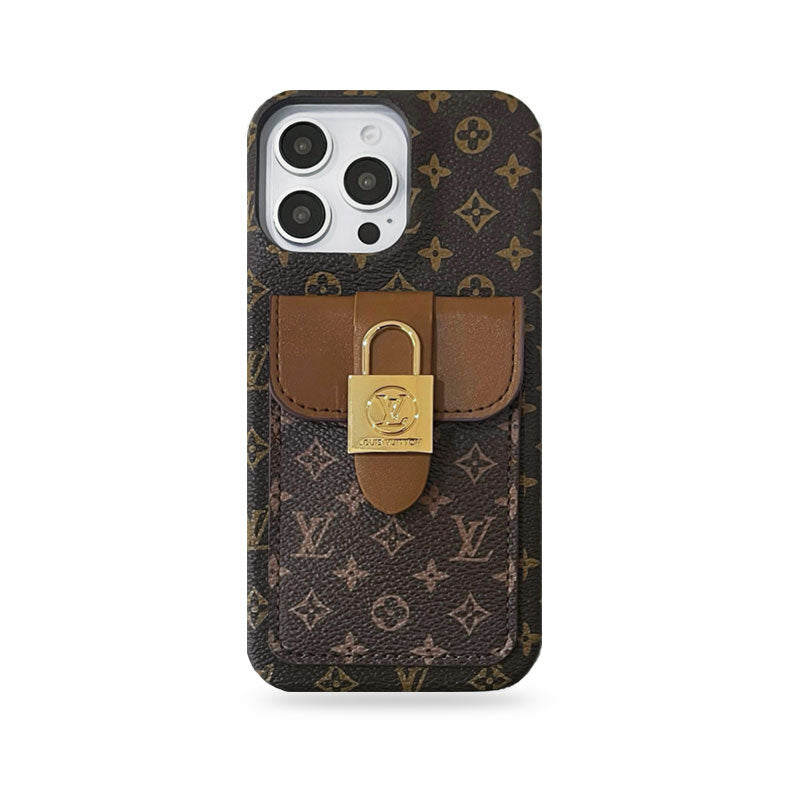 Monogram Phone Case With Wallet For iPhone Brown-DPP241125