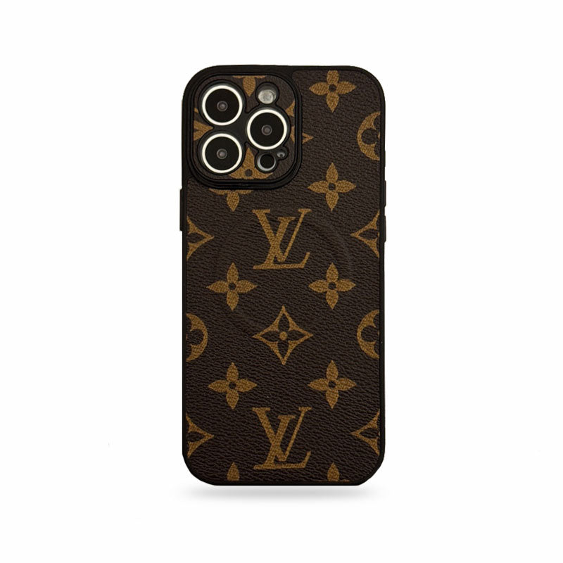 Leather Monogram Phone Case With Holder For iPhone-CXK251520