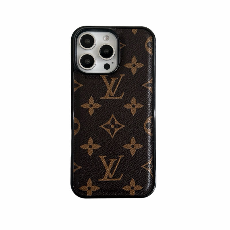 LeatherMonogram Phone Case For iPhone Black-BMK241125