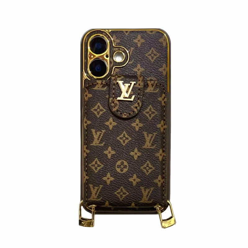 Monogram Phone Case With Card Holder And Strap Big Printing -XKB241520