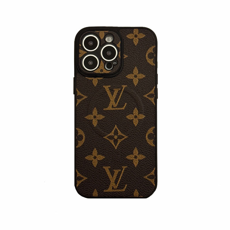 Leather Monogram Phone Case With Holder For iPhone-CXK251520