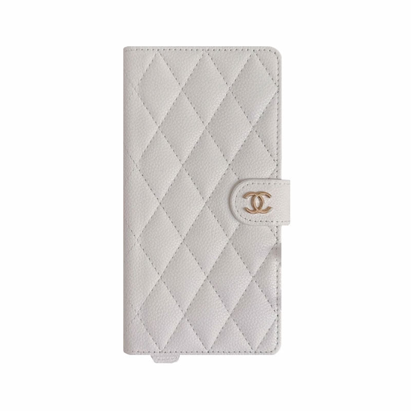 Leather CC Phone Case With Fold Wallet For iPhone White-ZDB251641