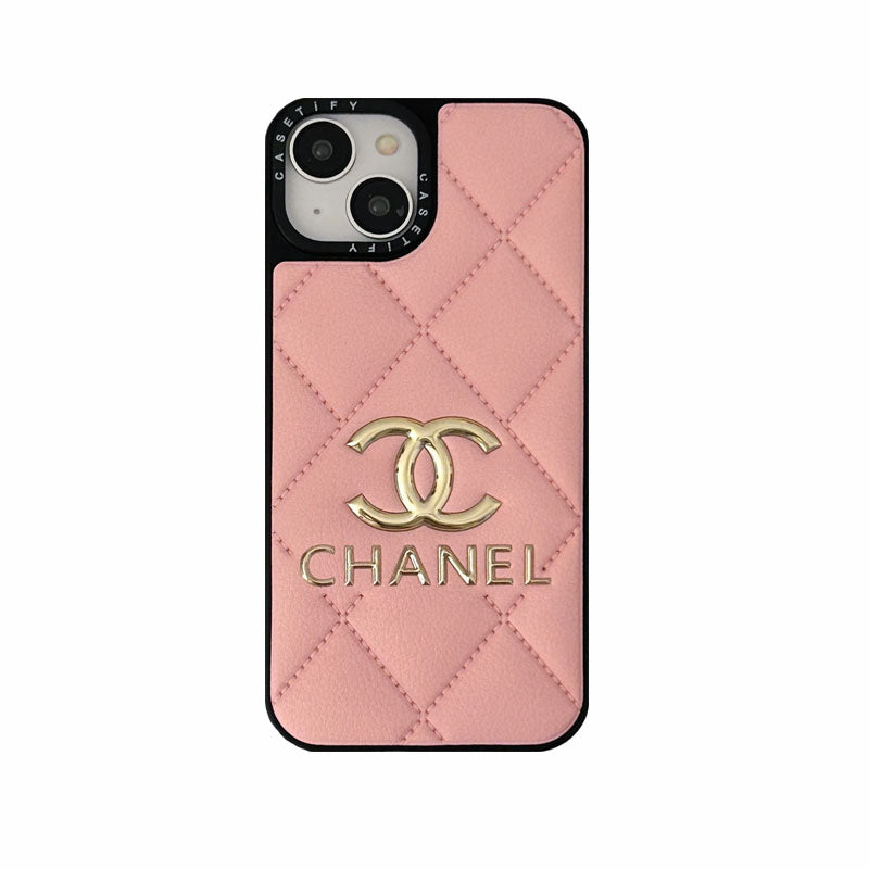 Leather CC Phone Case For iPhone Pink -XPK251725