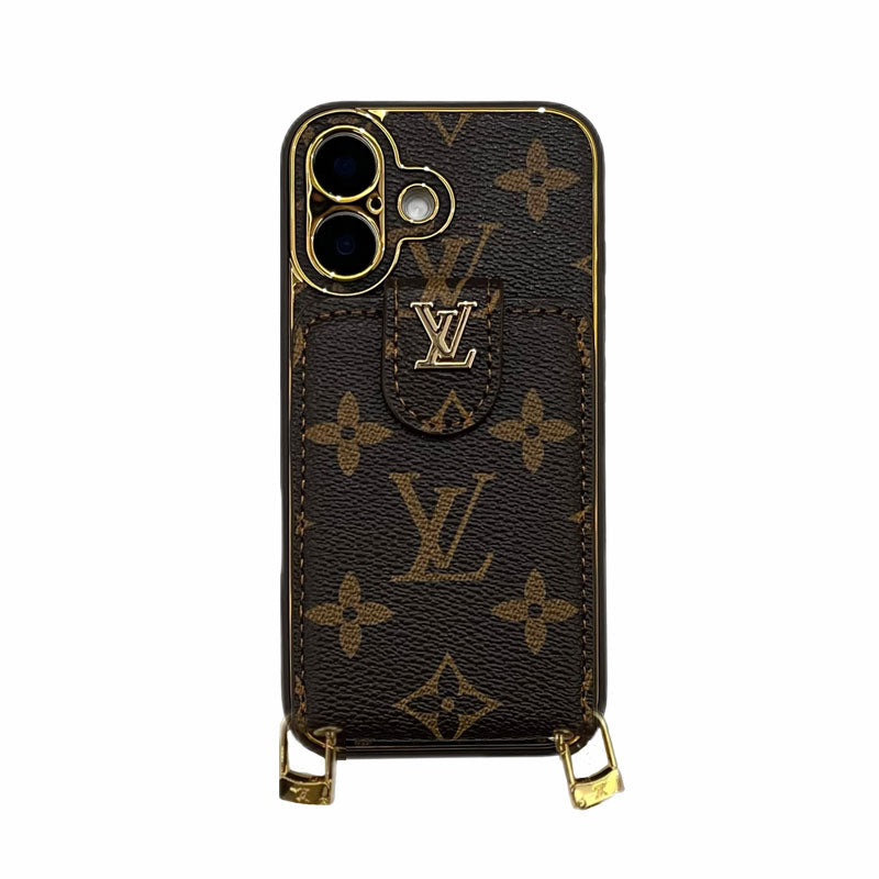 Monogram Phone Case With Card Holder And Strap Big Printing -XKB241520