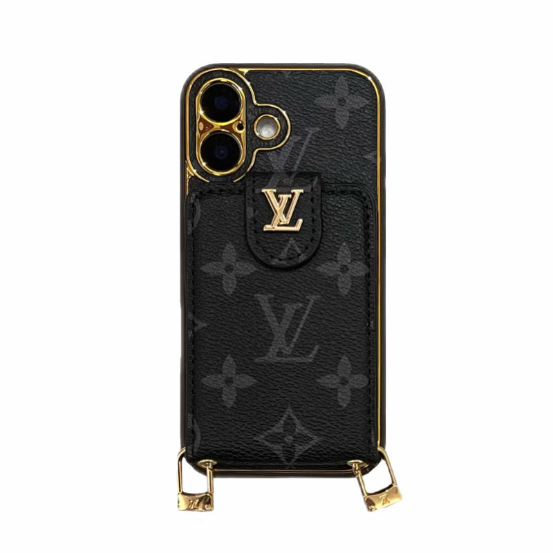 Monogram Phone Case With Card Holder And Strap Big Printing -XKB241520