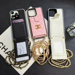 CC Phone Case With Card Holder And Strap For iPhone White-GSK250604