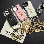 CC Phone Case With Card Holder And Strap For iPhone White-GSK250604