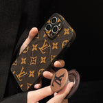 Leather Monogram Phone Case With Holder For iPhone-CXK251520