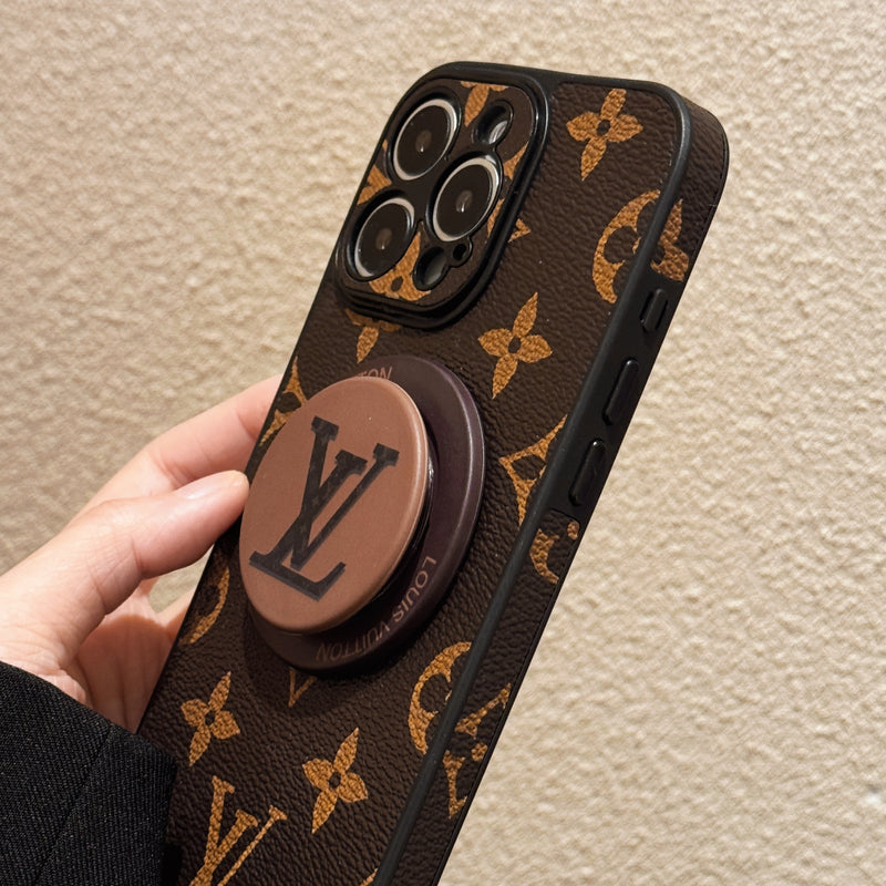Leather Monogram Phone Case With Holder For iPhone-CXK251520