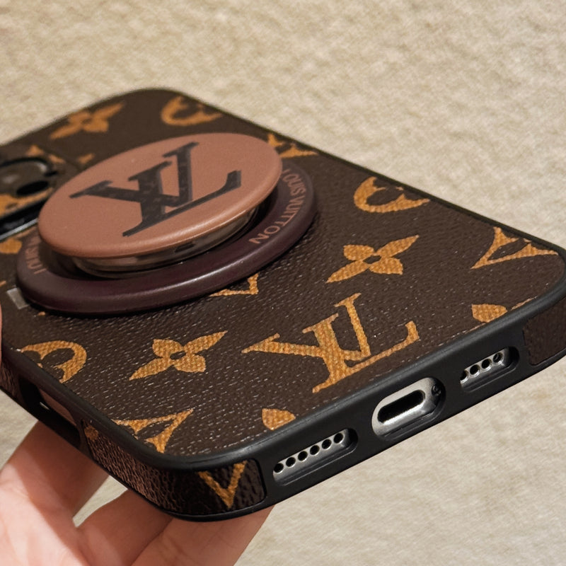 Leather Monogram Phone Case With Holder For iPhone-CXK251520
