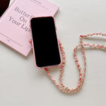 Leather CC Phone Case With Wallet And Strap For iPhone Pink -QBK251805