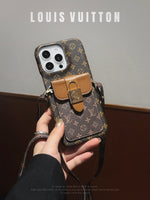 Monogram Phone Case With Wallet For iPhone Brown-DPP241125