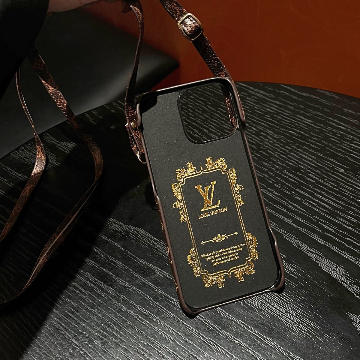 Monogram Phone Case With Wallet For iPhone Brown-DPP241125