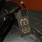 Monogram Phone Case With Wallet For iPhone Brown-DPP241125