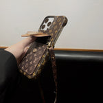 Monogram Phone Case With Wallet For iPhone Brown-DPP241125