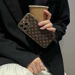Luxury Leather Monogram Phone Case For iPhone Big Printing-CRK251525