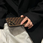 Luxury Leather Monogram Phone Case For iPhone Big Printing-CRK251525