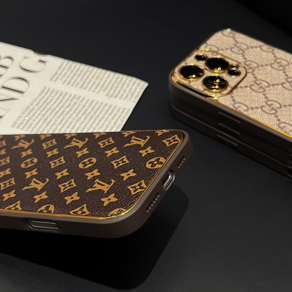 Luxury Leather Monogram Phone Case For iPhone Big Printing-CRK251525