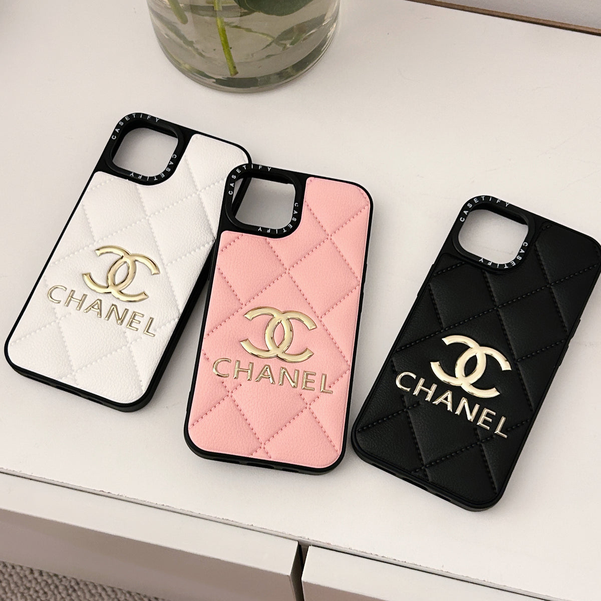 Leather CC Phone Case For iPhone Pink -XPK251725