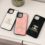 Leather CC Phone Case For iPhone Pink -XPK251725