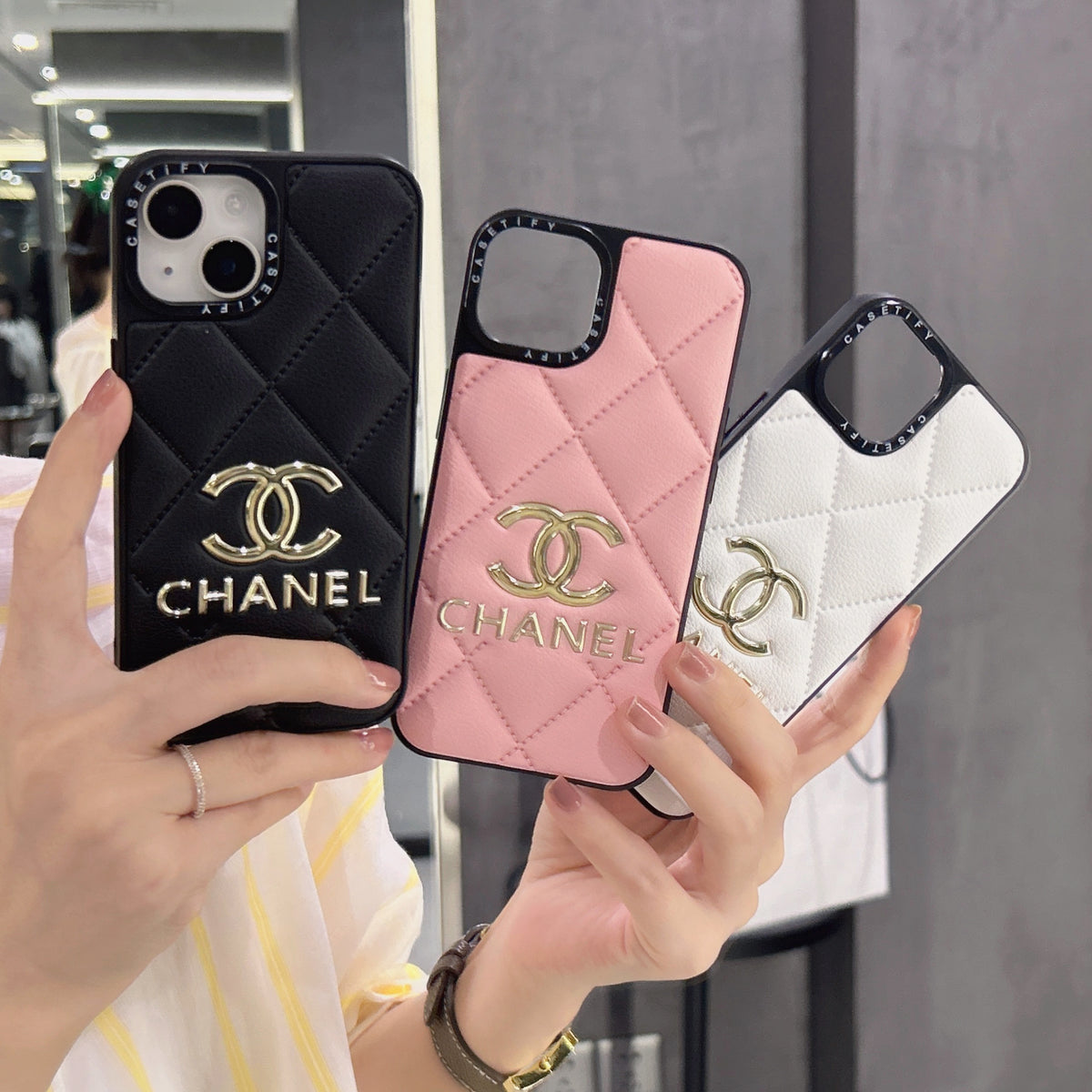 Leather CC Phone Case For iPhone Pink -XPK251725