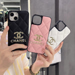 Leather CC Phone Case For iPhone Pink -XPK251725