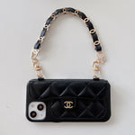 PremiumLeather CC Phone Case With Card Holder And Strap For iPhone Black-GLL251702