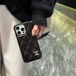 Leather CC Phone Case For iPhone Black-XNP250605