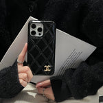 Leather CC Phone Case For iPhone Black-XNP250605