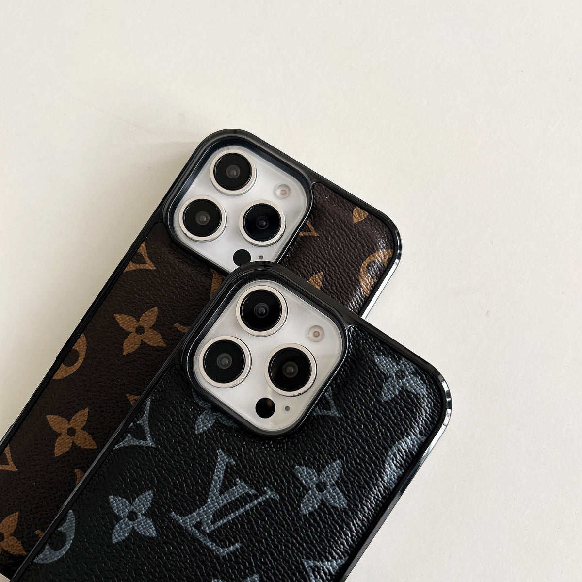 LeatherMonogram Phone Case For iPhone Black-BMK241125