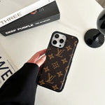 LeatherMonogram Phone Case For iPhone Brown-BMK241125