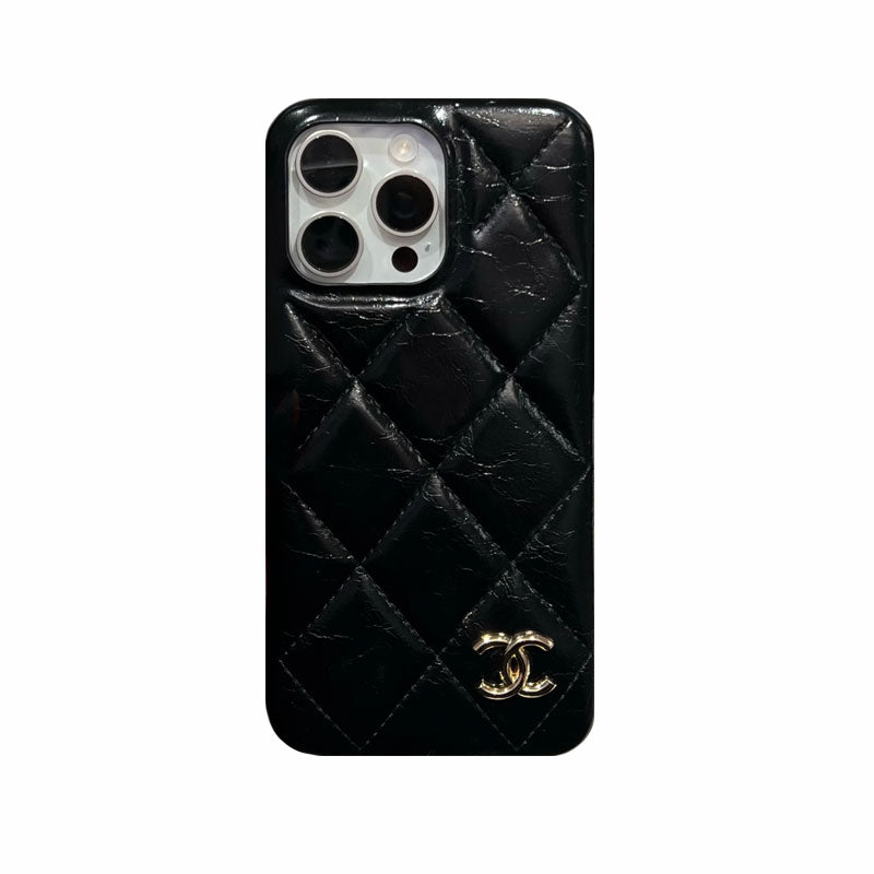 Leather CC Phone Case For iPhone Black-XNP250605
